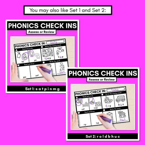 Resource preview 4 for PHONICS CHECK INS - CVC Words & CVCC CCVC Words Set 3 - No Prep Phonics Assessments