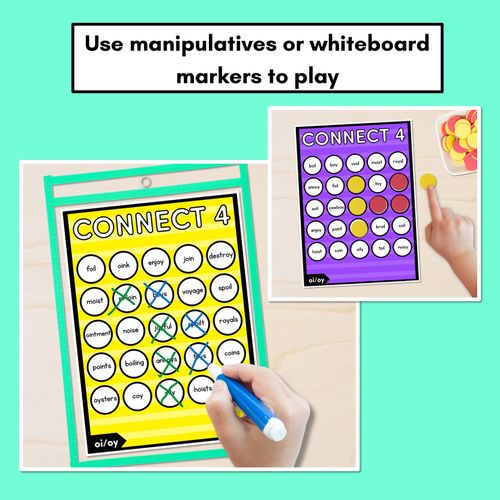 Resource preview 3 for DIPHTHONG OI/OY SOUNDS NO PREP PHONICS GAME - CONNECT 4