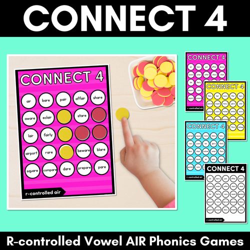 Resource preview 1 for R-CONTROLLED VOWEL AIR SOUNDS NO PREP PHONICS GAME - CONNECT 4