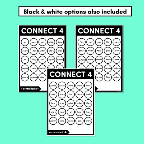 Resource preview 4 for R-CONTROLLED VOWEL AIR SOUNDS NO PREP PHONICS GAME - CONNECT 4