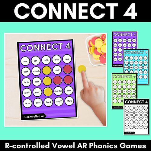 Resource preview 1 for R-CONTROLLED VOWEL AR SOUNDS NO PREP PHONICS GAME - CONNECT 4