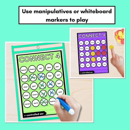 Resource preview 3 for R-CONTROLLED VOWEL EER SOUNDS NO PREP PHONICS GAME - CONNECT 4