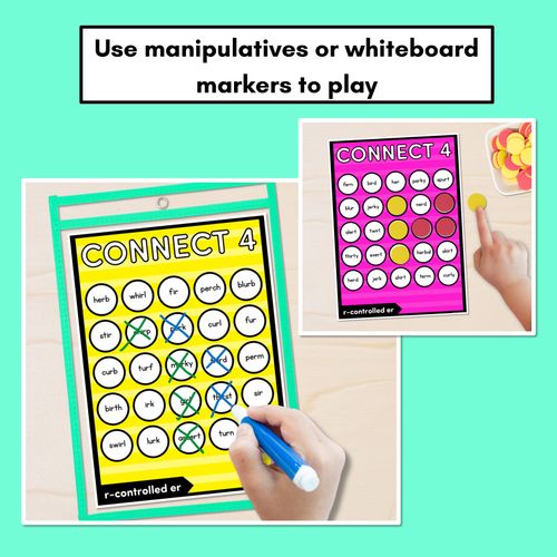 Resource preview 3 for R-CONTROLLED VOWEL ER SOUNDS NO PREP PHONICS GAME - CONNECT 4