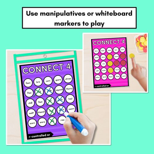 Resource preview 3 for R-CONTROLLED VOWEL OR SOUNDS NO PREP PHONICS GAME - CONNECT 4