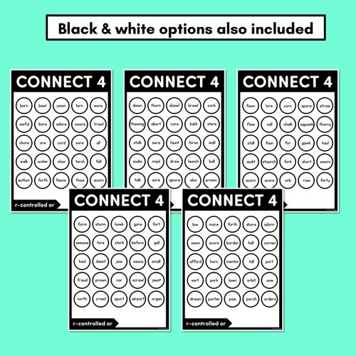 Resource preview 4 for R-CONTROLLED VOWEL OR SOUNDS NO PREP PHONICS GAME - CONNECT 4