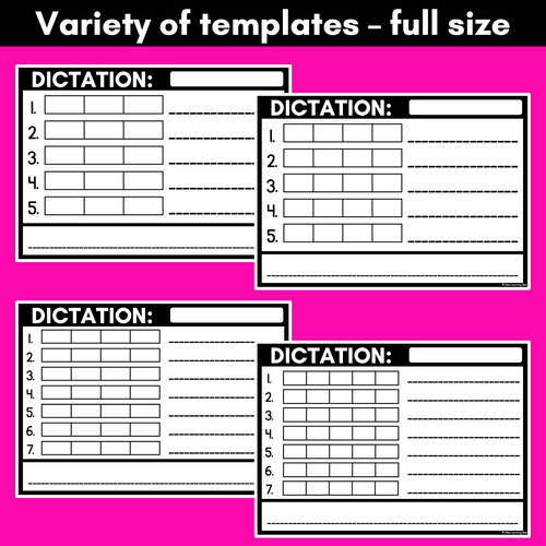 Resource preview 2 for Phonics Dictation Templates