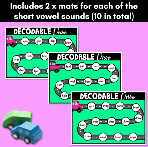 Resource preview 3 for CVCC CCVC CCVCC WORD BLENDING MATS - Phonics Fluency Games - Decodable Drive