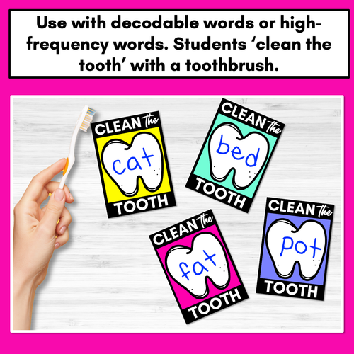 Resource preview 2 for Clean the Tooth Phonics Templates