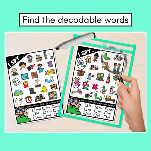 Resource preview 2 for I SPY for CONSONANT DIGRAPH WORDS - Kindergarten and 1st Grade Phonics Activities