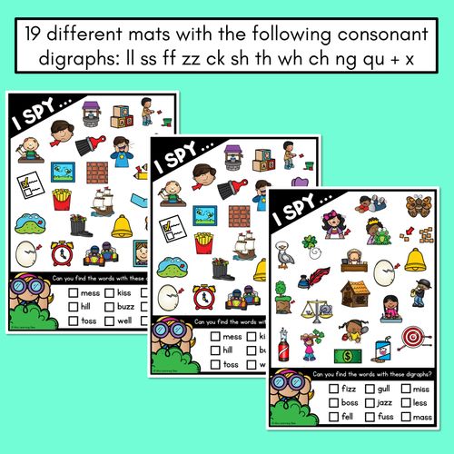 Resource preview 3 for I SPY for CONSONANT DIGRAPH WORDS - Kindergarten and 1st Grade Phonics Activities