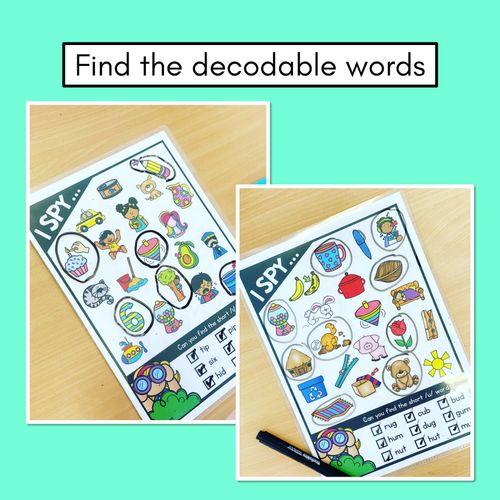 Resource preview 2 for I SPY for CVC Words - Kindergarten Phonics Activities