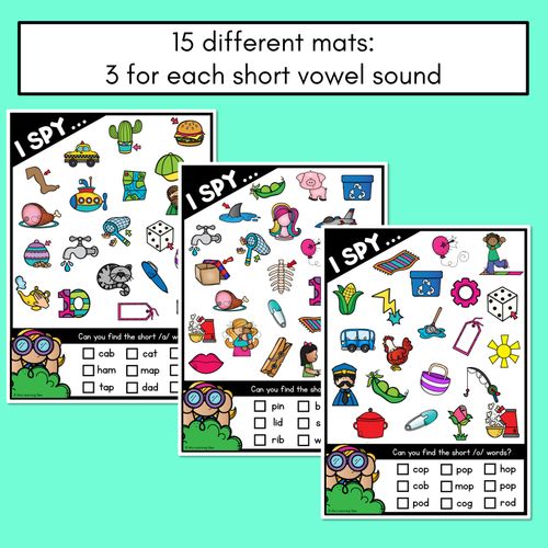 Resource preview 3 for I SPY for CVC Words - Kindergarten Phonics Activities