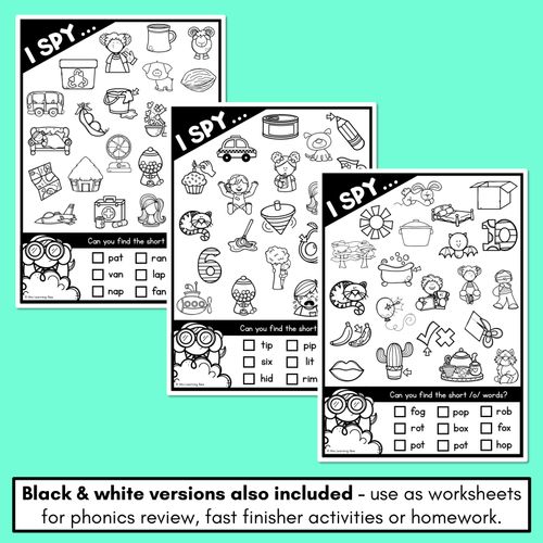 Resource preview 4 for I SPY for CVC Words - Kindergarten Phonics Activities