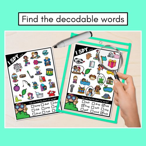 Resource preview 2 for I SPY for CVCC CCVC WORDS - Kindergarten Phonics Activities