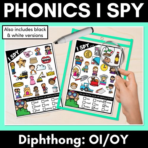 Resource preview 1 for I SPY for DIPHTHONG OI/OY WORDS - Decodable Words - 1st & 2nd Grade Phonics Activities