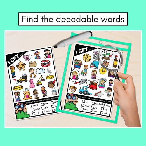 Resource preview 4 for I SPY for DIPHTHONG OI/OY WORDS - Decodable Words - 1st & 2nd Grade Phonics Activities