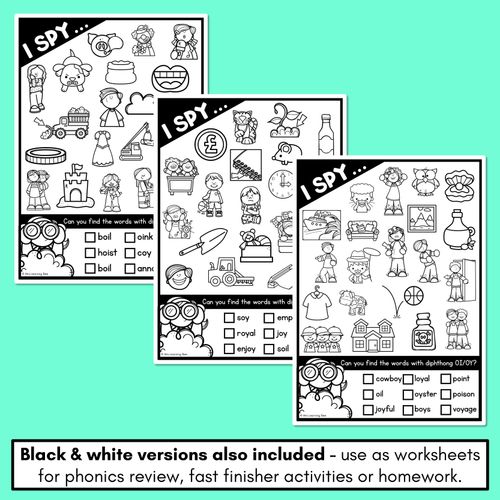 Resource preview 3 for I SPY for DIPHTHONG OI/OY WORDS - Decodable Words - 1st & 2nd Grade Phonics Activities