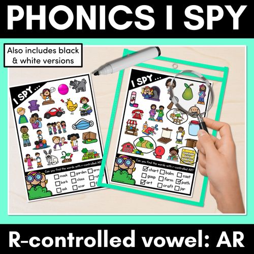 Resource preview 1 for  SPY for R-CONTROLLED VOWELS AR WORDS - Decodable Words - 1st & 2nd Grade Phonics Activities