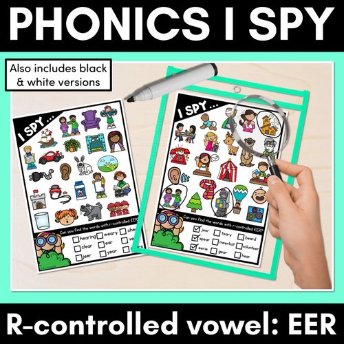 Resource preview 1 for I SPY for R-CONTROLLED VOWELS EER WORDS - Decodable Words - 1st & 2nd Grade Phonics Activities