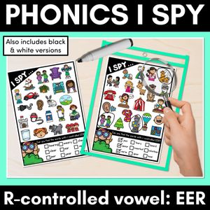 I SPY for R-CONTROLLED VOWELS EER WORDS - Decodable Words - 1st & 2nd Grade Phonics Activities