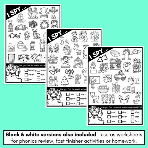 Resource preview 4 for I SPY for R-CONTROLLED VOWELS EER WORDS - Decodable Words - 1st & 2nd Grade Phonics Activities