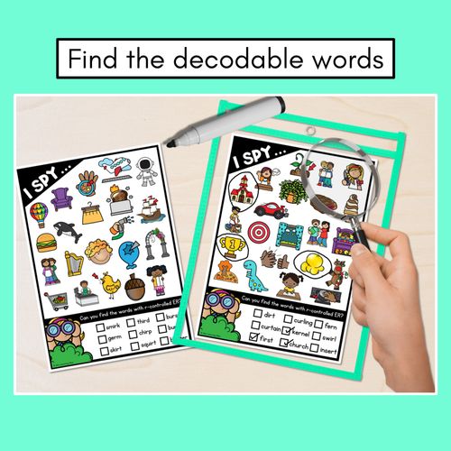 Resource preview 2 for I SPY for R-CONTROLLED VOWELS ER WORDS - Decodable Words - 1st & 2nd Grade Phonics Activities