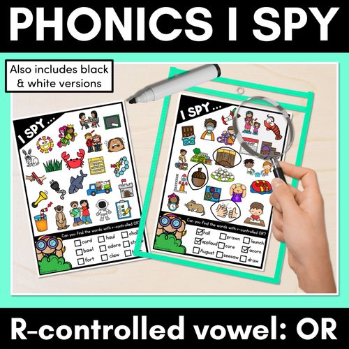 Resource preview 1 for I SPY for R-CONTROLLED VOWELS OR WORDS - Decodable Words - 1st & 2nd Grade Phonics Activities