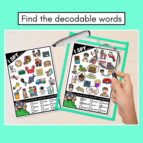 Resource preview 2 for I SPY for R-CONTROLLED VOWELS OR WORDS - Decodable Words - 1st & 2nd Grade Phonics Activities