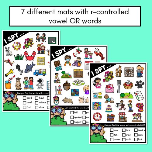 Resource preview 3 for I SPY for R-CONTROLLED VOWELS OR WORDS - Decodable Words - 1st & 2nd Grade Phonics Activities