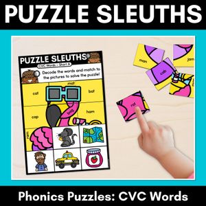 PHONICS PUZZLES - Phonics Games and Phonics Worksheets - Decodable CVC Words