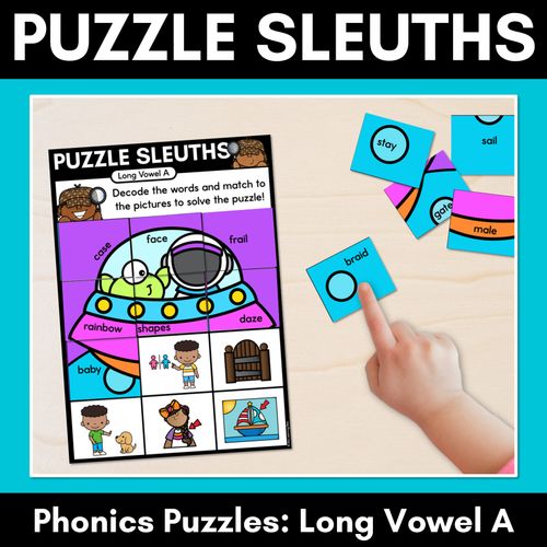 Resource preview 1 for PHONICS PUZZLES - Phonics Games &  Worksheets- Long Vowel A Words