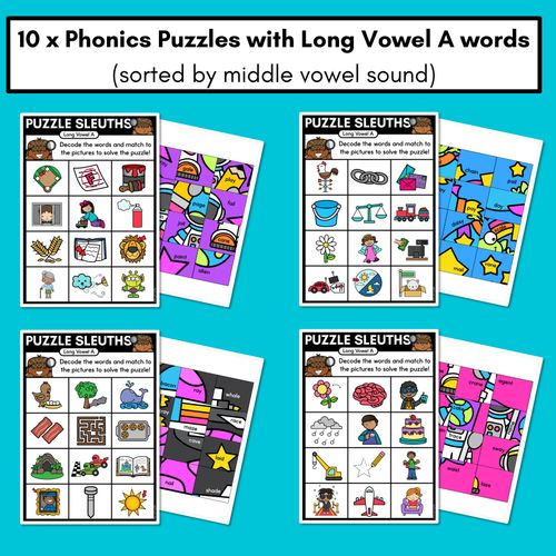 Resource preview 2 for PHONICS PUZZLES - Phonics Games &  Worksheets- Long Vowel A Words