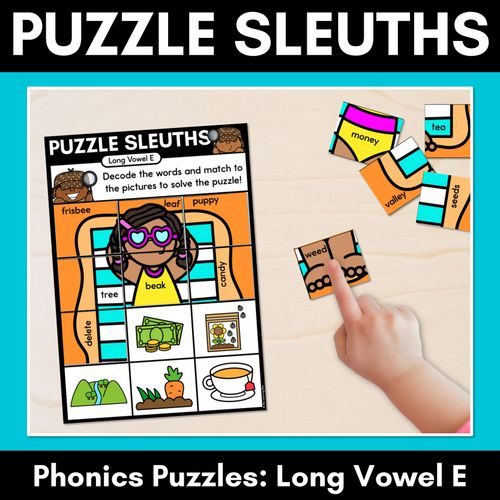 Resource preview 1 for PHONICS PUZZLES - Phonics Games &  Worksheets - Long Vowel E Words