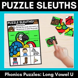 PHONICS PUZZLES - Phonics Games &  Worksheets- Long Vowel U Words