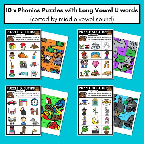 Resource preview 2 for PHONICS PUZZLES - Phonics Games &  Worksheets- Long Vowel U Words