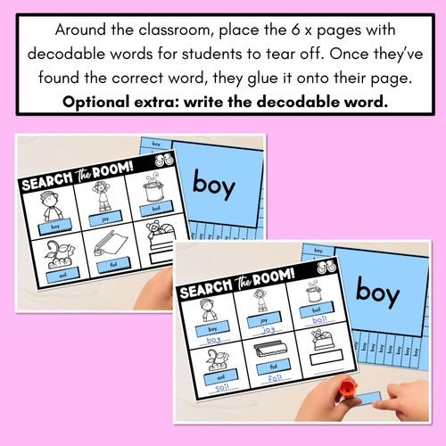 Resource preview 4 for READ THE ROOM - Decodable Words Phonics Activity - Diphthong OI OY