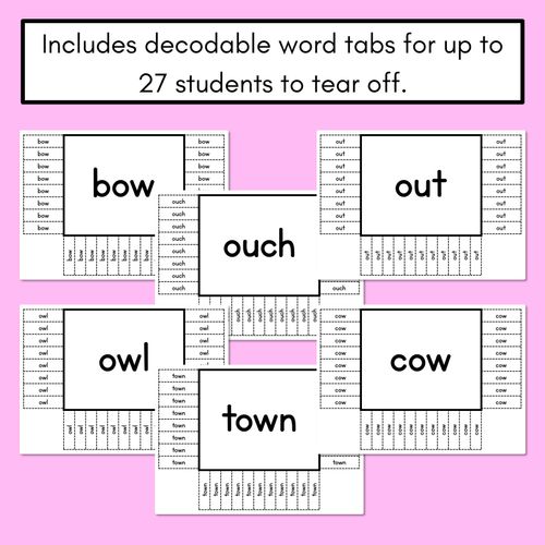 Resource preview 3 for READ THE ROOM - Decodable Words Phonics Activity - Diphthong OU OW