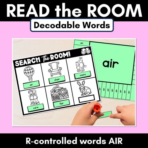 Resource preview 1 for READ THE ROOM - Decodable Words Phonics Activity - R-controlled Vowels AIR