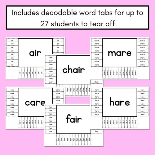 Resource preview 3 for READ THE ROOM - Decodable Words Phonics Activity - R-controlled Vowels AIR