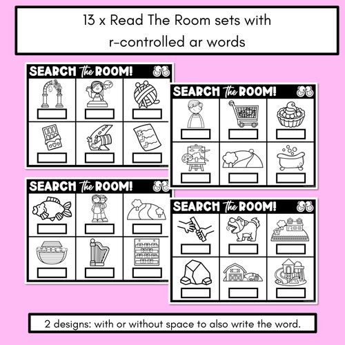 Resource preview 2 for READ THE ROOM - Decodable Words Phonics Activity - R-controlled Vowels AR