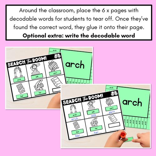 Resource preview 4 for READ THE ROOM - Decodable Words Phonics Activity - R-controlled Vowels AR