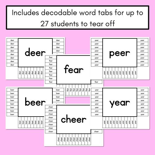 Resource preview 3 for READ THE ROOM - Decodable Words Phonics Activity - R-controlled Vowels EER