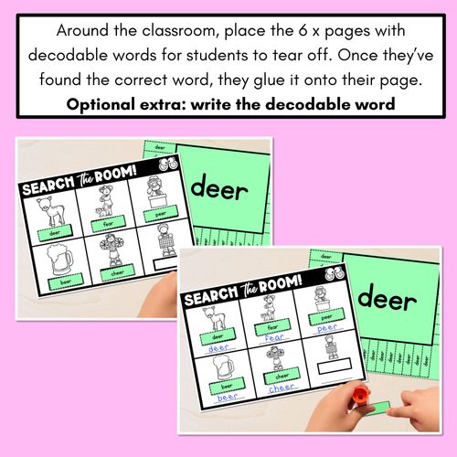 Resource preview 4 for READ THE ROOM - Decodable Words Phonics Activity - R-controlled Vowels EER