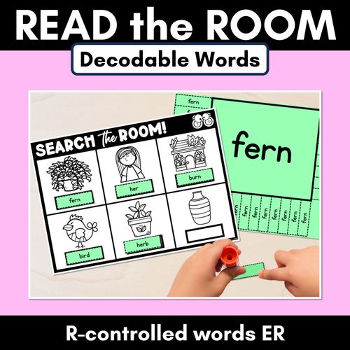 Resource preview 1 for READ THE ROOM - Decodable Words Phonics Activity - R-controlled Vowels ER