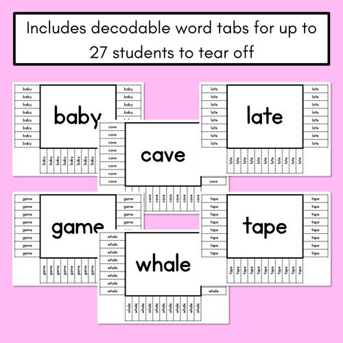 Resource preview 3 for READ THE ROOM - Decodable Words Phonics Activity - Simple Long Vowel A: A & A_E