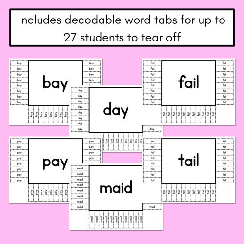 Resource preview 3 for READ THE ROOM - Decodable Words Phonics Activity - Simple Long Vowel A: AI and AY