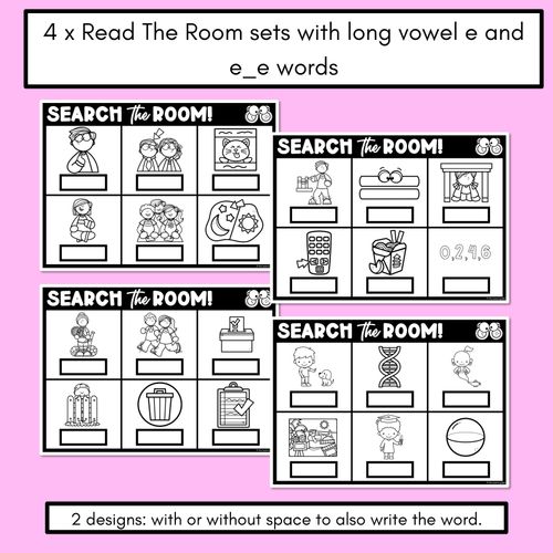 Resource preview 2 for READ THE ROOM - Decodable Words Phonics Activity - Simple Long Vowel E: e & e_e