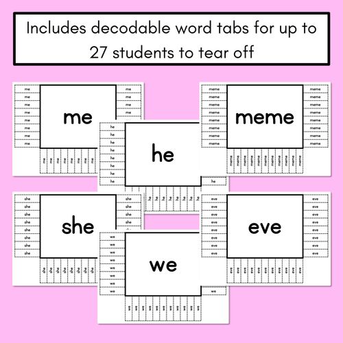 Resource preview 3 for READ THE ROOM - Decodable Words Phonics Activity - Simple Long Vowel E: e & e_e