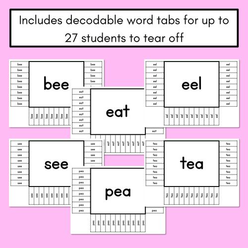 Resource preview 3 for READ THE ROOM - Decodable Words Phonics Activity - Simple Long Vowel E: ea & ee