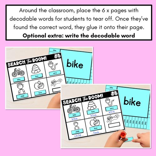 Resource preview 4 for READ THE ROOM - Decodable Words Phonics Activity - Simple Long Vowel I: i & i_e